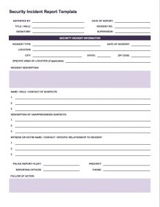 incident report template ic security incident reporting form