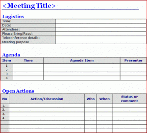 incident report template word meeting minutes image