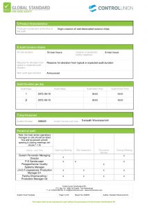 inspection report template audit report brc