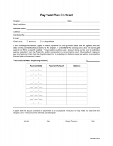 installment payment agreement template payment plan agreement form template
