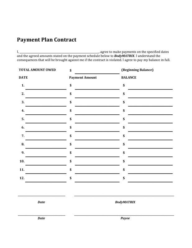 installment payment agreement template