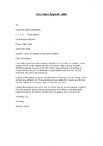 insurance appeal letter insurance appeal letter