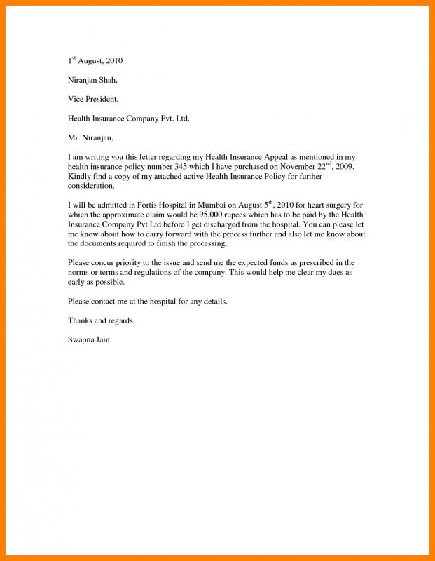 Insurance Appeal Letter | Template Business How To Write An Appeal