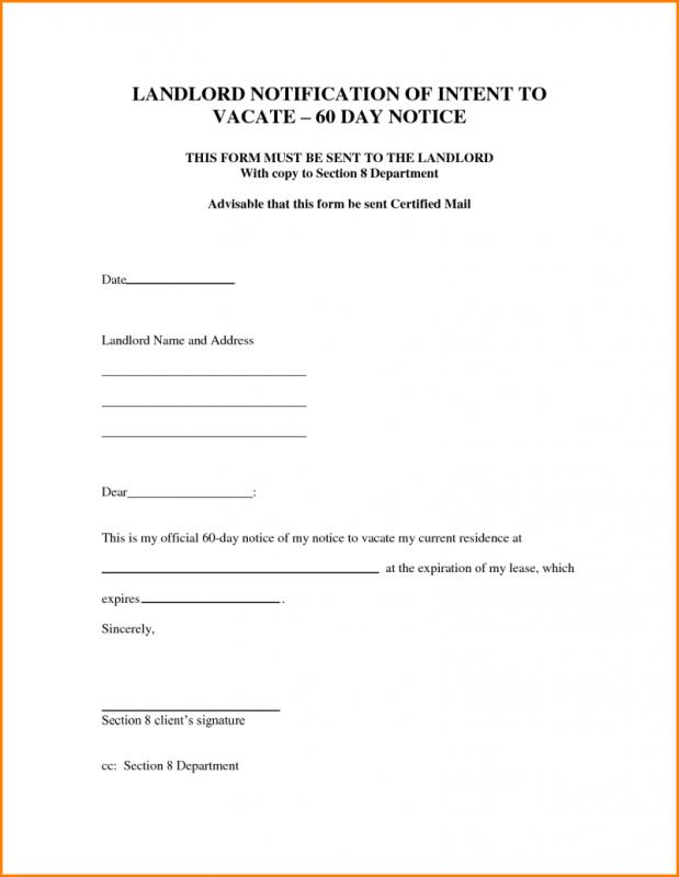 intent to vacate letter