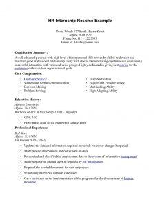 internship resume template finance internship resume no experience sample customer service objectives of training excellent hr with professional and education history