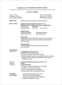 internship resume template sample internship resume template pdf download