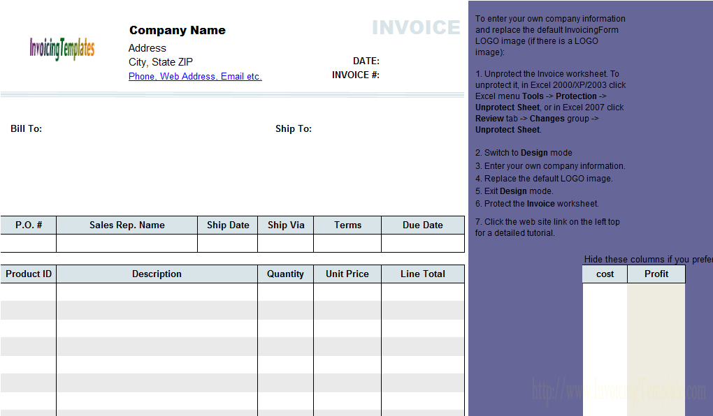 invoice receipt template