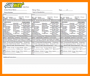 invoice receipt template subway order form subway order form fax