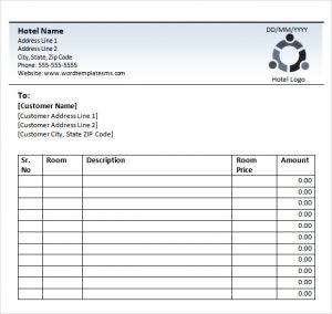 itemized receipt template hotel receipt template word download