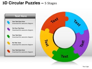 jigsaw puzzle templates d circular puzzles stages powerpoint presentation templates