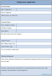job application form template employmentapplicationform