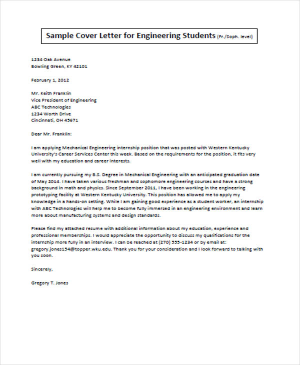 job application letter