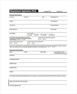 job application pdf generic employment application in pdf