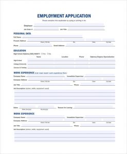 job application template pdf generic fillable employment application