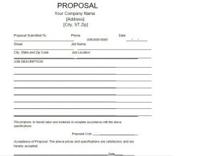 job bid template job proposal