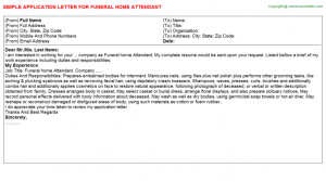 job description format funeral home attendant application letter
