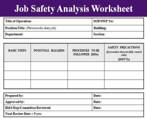 job hazard analysis form job safety analysis template