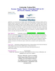 job offer letter sample erasmus mundus masters scholarship