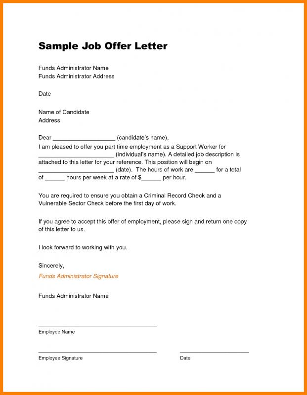 job offer letter template