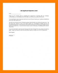 job offer rejection letter thank you for applying letter job applicant rejection letter resizecssl