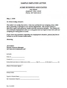 job verification letter sample employer verification letter