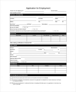 jobs application sample sample employment application form