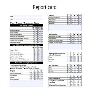 kindergarten report card template report card template free word excel pdf documents pertaining to kindergarten report card template