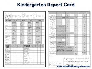 kindergarten report card template slide