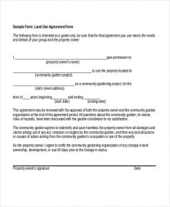 land contract agreement land use agreement form