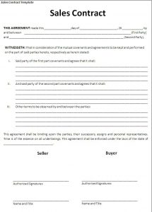 land contract template sale contract