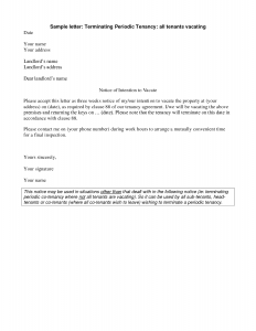 landlord letter to tenant landlord notice to tenant to vacate letter