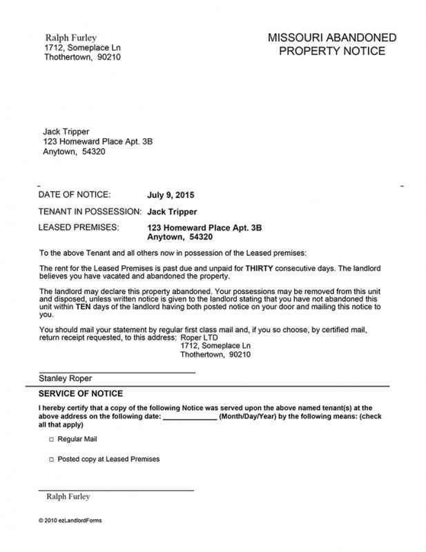 landlord letter to tenant move out