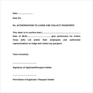 landlord letter to tenant move out authorisation to lodge and collect passport