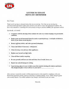 landlord letter to tenant move out move out instructions reminder letter