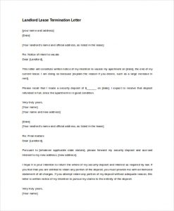 landlord letter to tenant termination letter for tenant from landlord landlord lease termination letter example