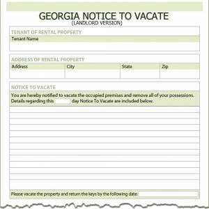 landlord notice to vacate
