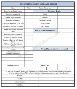 landscaping contract template locksmith business estimate form