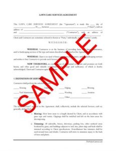 lawn care contract lawn maintenance contract agreement