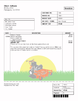 lawn care invoice