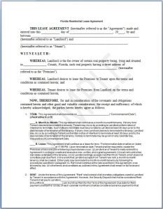 lease agreement for house florida residential lease agreement