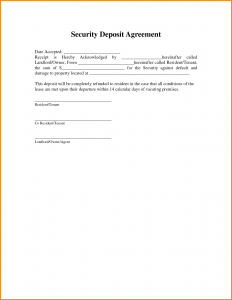lease agreement for house security deposit receipt