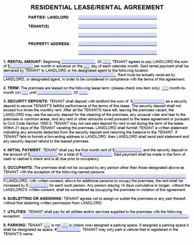 lease agreement template pdf