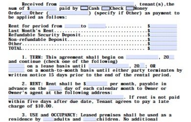 lease agreement template pdf rental agreement
