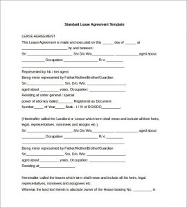 lease agreement template word lease agreement template