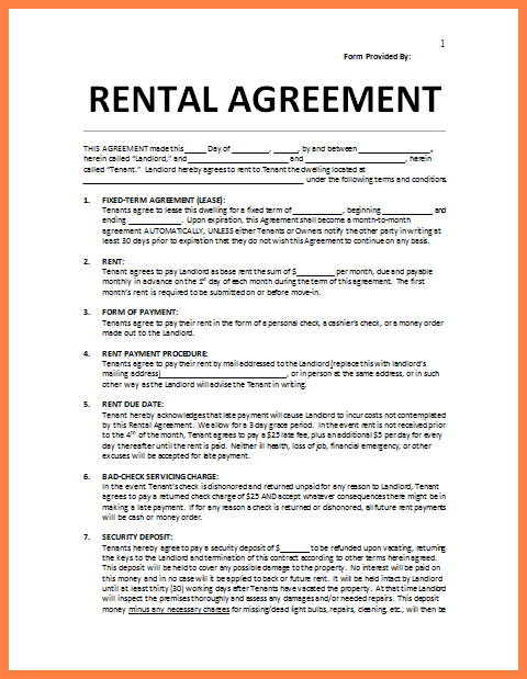 lease agreement template word