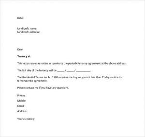 lease cancellation letter notice of lease termination letter from landlord to tenant
