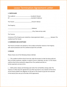 lease cancellation letter rental agreement letter