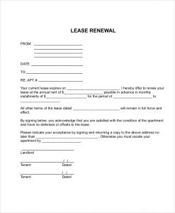 lease renewal agreement apartment lease renewal form