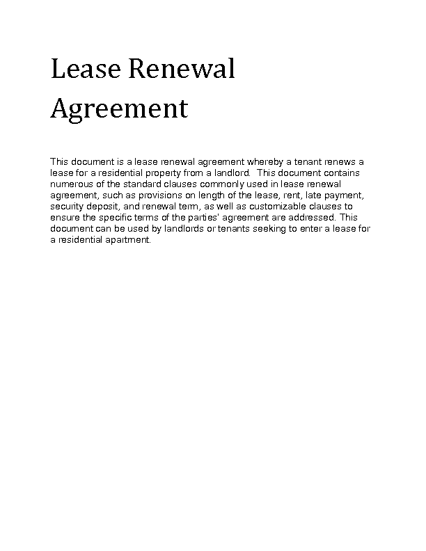 lease renewal agreement