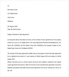lease renewal agreement lease renewal agreement letter